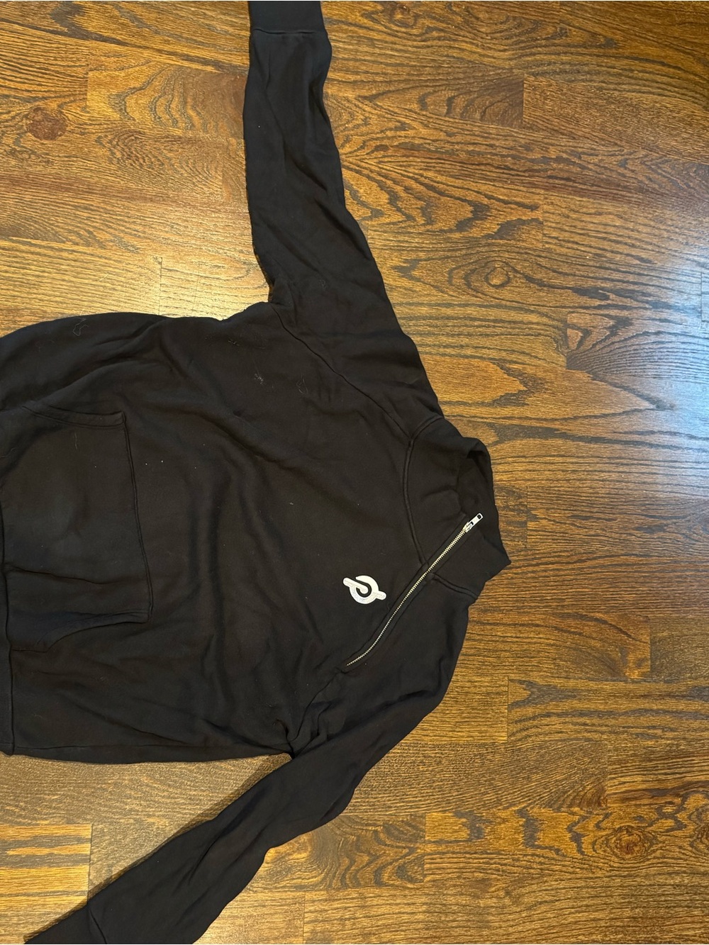 Peloton Black Pullover with White Tag Logo